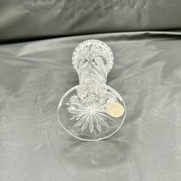 Vintage Hofbauer Byrdes Crystal Vase Bud Vase Clear Birds Over 24% Lead Crystal - Picture 10 of 11